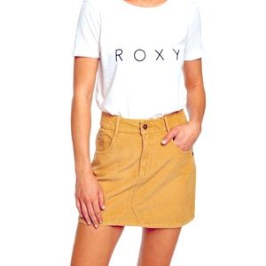 Rad Roxy corduroy skirt w zip fly - so 90s - marigold
